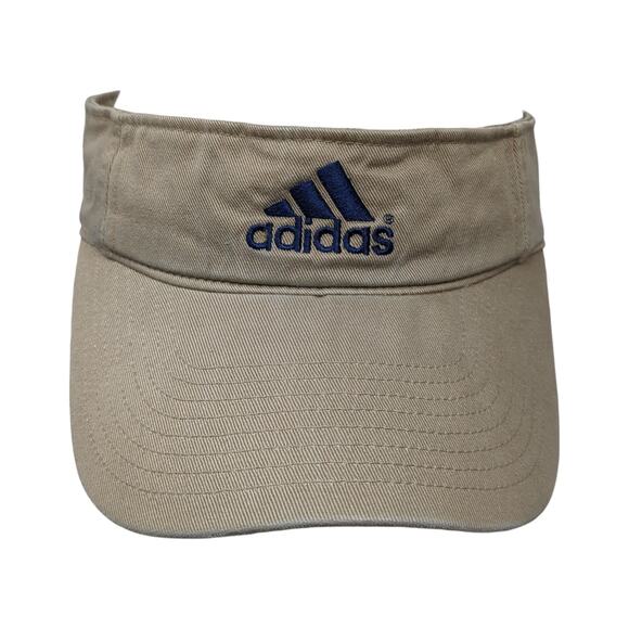 Adidas Sun Visor Cap Brown One Size Adjustable Lightweight Embroidered Cotton - Picture 1 of 9